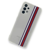 Newface Samsung Galaxy A32 Kılıf Prime Silikon - Beyaz-Kırmızı