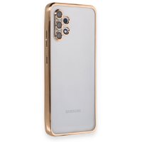 Newface Samsung Galaxy A32 Kılıf Razer Lensli Silikon - Gold