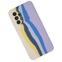 Newface Samsung Galaxy A33 5G Kılıf Ebruli Lansman Silikon - Sarı-Lila