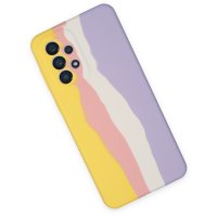 Newface Samsung Galaxy A33 5G Kılıf Ebruli Lansman Silikon - Sarı-Mavi