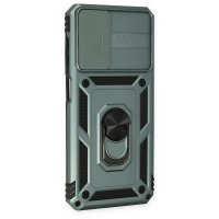 Newface Samsung Galaxy A33 5G Kılıf Pars Lens Yüzüklü Silikon - Yeşil