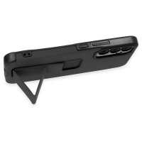 Newface Samsung Galaxy A34 5G Kılıf Mega Standlı Silikon - Siyah