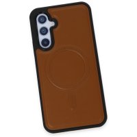 Newface Samsung Galaxy A34 5G Kılıf Ozzi Magsafe Deri Kapak - Taba