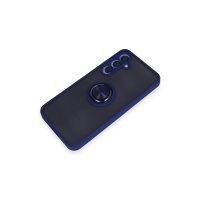 Newface Samsung Galaxy A35 5G Kılıf Montreal Yüzüklü Silikon Kapak - Lacivert