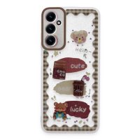 Newface Samsung Galaxy A35 5G Kılıf Sweet Desenli Silikon Kapak - Şeffaf