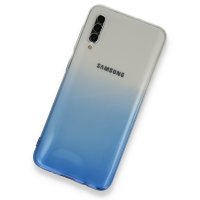 Newface Samsung Galaxy A50S Kılıf Lüx Çift Renkli Silikon - Mavi