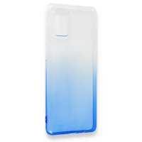 Newface Samsung Galaxy A51 Kılıf Lüx Çift Renkli Silikon - Mavi