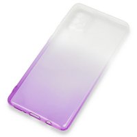 Newface Samsung Galaxy A51 Kılıf Lüx Çift Renkli Silikon - Mor