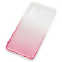 Newface Samsung Galaxy A51 Kılıf Lüx Çift Renkli Silikon - Pembe