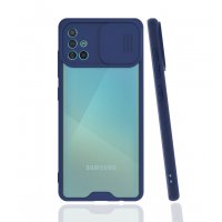 Newface Samsung Galaxy A51 Kılıf Platin Kamera Koruma Silikon - Lacivert