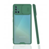 Newface Samsung Galaxy A51 Kılıf Platin Kamera Koruma Silikon - Yeşil