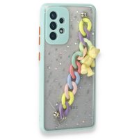 Newface Samsung Galaxy A52 Kılıf Ayıcıklı Silikon - Yeşil