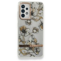 Newface Samsung Galaxy A52 Kılıf Çiçekli Silikon - Pudra