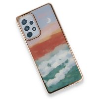 Newface Samsung Galaxy A52S Kılıf Çiçekli Silikon - Turkuaz