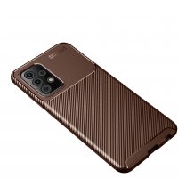 Newface Samsung Galaxy A52S Kılıf Focus Karbon Silikon - Kahverengi