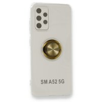 Newface Samsung Galaxy A52S Kılıf Gros Yüzüklü Silikon - Gold