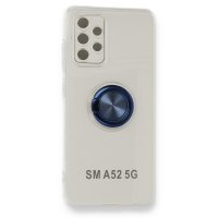 Newface Samsung Galaxy A52S Kılıf Gros Yüzüklü Silikon - Mavi