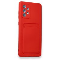 Newface Samsung Galaxy A52S Kılıf Kelvin Kartvizitli Silikon - Kırmızı