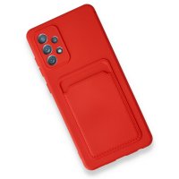 Newface Samsung Galaxy A52S Kılıf Kelvin Kartvizitli Silikon - Kırmızı
