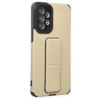 Newface Samsung Galaxy A52 Kılıf Mega Standlı Silikon - Gold