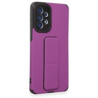 Newface Samsung Galaxy A52 Kılıf Mega Standlı Silikon - Mor