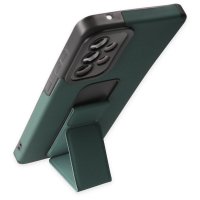 Newface Samsung Galaxy A52 Kılıf Mega Standlı Silikon - Yeşil