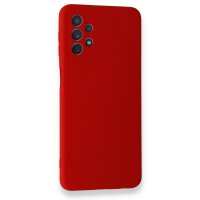 Newface Samsung Galaxy A32 5G Kılıf Nano içi Kadife Silikon - Kırmızı
