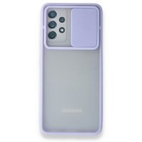 Newface Samsung Galaxy A52 Kılıf Palm Buzlu Kamera Sürgülü Silikon - Lila