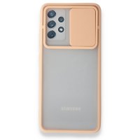 Newface Samsung Galaxy A52 Kılıf Palm Buzlu Kamera Sürgülü Silikon - Pembe