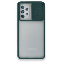 Newface Samsung Galaxy A52 Kılıf Palm Buzlu Kamera Sürgülü Silikon - Yeşil