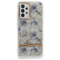 Newface Samsung Galaxy A52S Kılıf Çiçekli Silikon - Lila