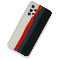 Newface Samsung Galaxy A52S Kılıf Ebruli Lansman Silikon - Beyaz-Siyah