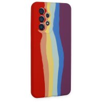 Newface Samsung Galaxy A53 5G Kılıf Ebruli Lansman Silikon - Kırmızı-Mor