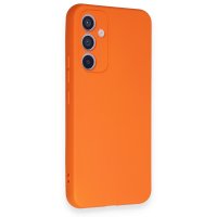 Newface Samsung Galaxy A54 5G Kılıf Nano içi Kadife Silikon - Turuncu