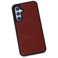 Newface Samsung Galaxy A54 5G Kılıf Ozzi Magsafe Deri Kapak - Kırmızı