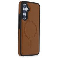 Newface Samsung Galaxy A54 5G Kılıf Ozzi Magsafe Deri Kapak - Taba