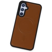 Newface Samsung Galaxy A54 5G Kılıf Ozzi Magsafe Deri Kapak - Taba