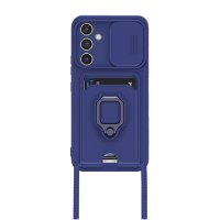 Newface Samsung Galaxy A54 5G Kılıf Zuma Kartvizitli Yüzüklü Silikon - Lacivert