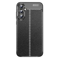 Newface Samsung Galaxy A55 5G Kılıf Focus Derili Silikon - Siyah