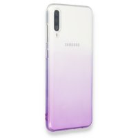 Newface Samsung Galaxy A70 Kılıf Lüx Çift Renkli Silikon - Mor