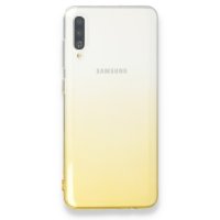 Newface Samsung Galaxy A70 Kılıf Lüx Çift Renkli Silikon - Sarı