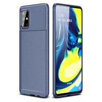 Newface Samsung Galaxy A71 Kılıf Auto Focus Karbon Kapak - Lacivert
