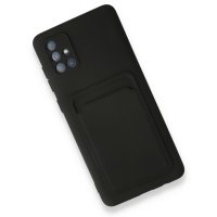 Newface Samsung Galaxy A71 Kılıf Kelvin Kartvizitli Silikon - Siyah