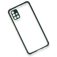 Newface Samsung Galaxy A71 Kılıf Miami Şeffaf Silikon - Koyu Yeşil