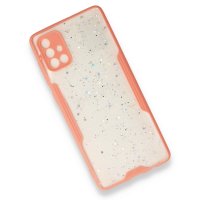 Newface Samsung Galaxy A71 Kılıf Platin Simli Silikon - Pembe