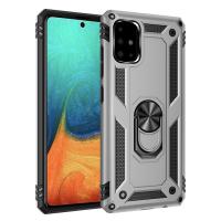 Newface Samsung Galaxy A71 Kılıf Sofya Yüzüklü Silikon Kapak - Gümüş