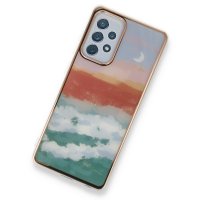 Newface Samsung Galaxy A72 Kılıf Çiçekli Silikon - Turkuaz