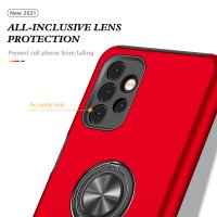 Newface Samsung Galaxy A72 Kılıf Elit Yüzüklü Kapak - Kırmızı