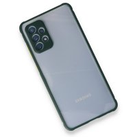 Newface Samsung Galaxy A72 Kılıf Miami Şeffaf Silikon - Koyu Yeşil
