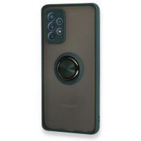 Newface Samsung Galaxy A72 Kılıf Montreal Yüzüklü Silikon Kapak - Yeşil